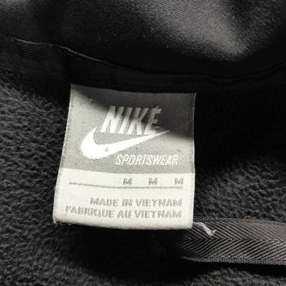 NIKE Jacket Men MEDIUM Black Full Zip Tech Interior Exterior Pocket Fleece Lined - Picture 14 of 16